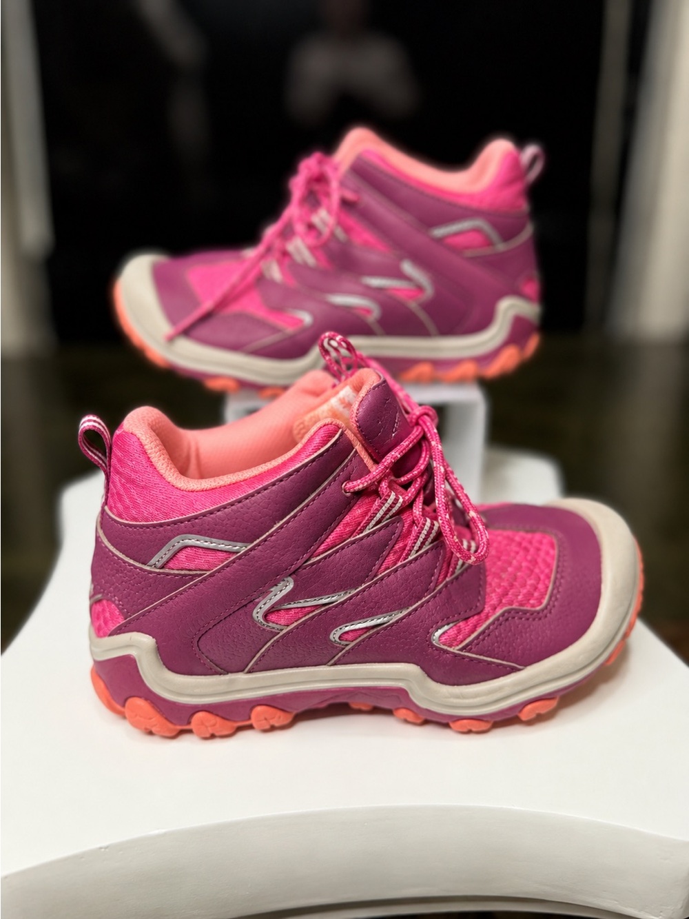Merrell Chameleon 7 Mid Waterproof Kids Hiking Shoes Pink Purple US 12.5 EUC